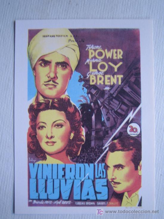 Cine: Vinieron las lluvias - soligo - folleto reproduccion - tyrone power myrna loy
