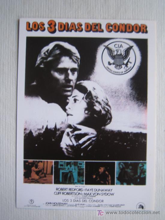 Cin&eacute;ma: Los 3 dias del condor - folleto reproduccion - robert redford faye dunaway