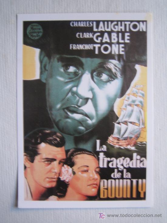 Cin&eacute;ma: La tragedia de la bounty - folleto reproduccion - Charles Laughton Clark Gable Franchot Tone