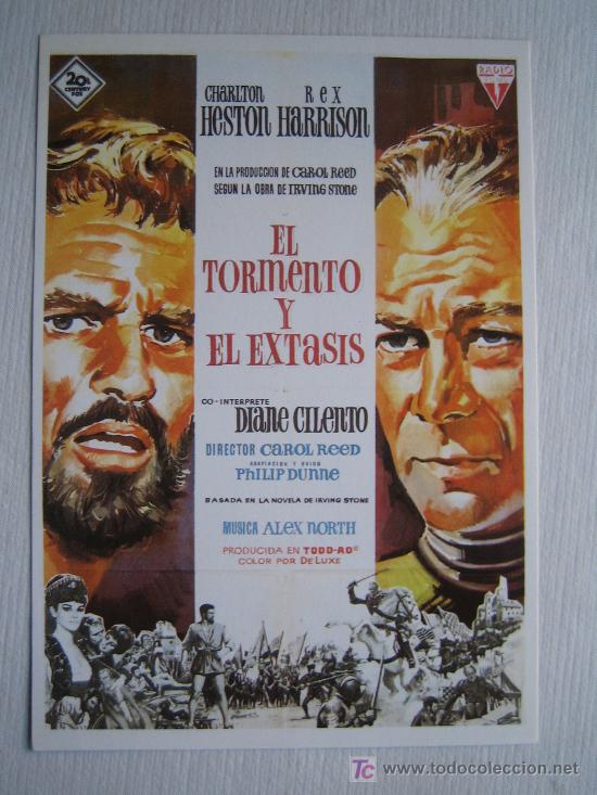 Cine: El tormento y el extasis - folleto reproduccion - charlton heston rex harrison carol reed