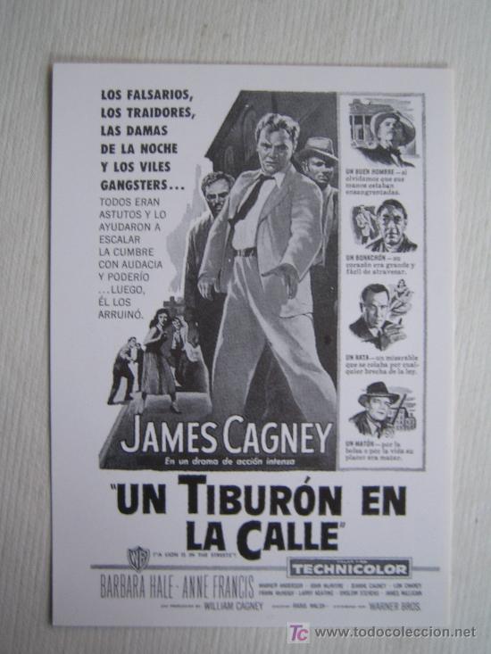 Kino: Un tiburon en la calle - folleto reproduccion - james cagney barbara hale