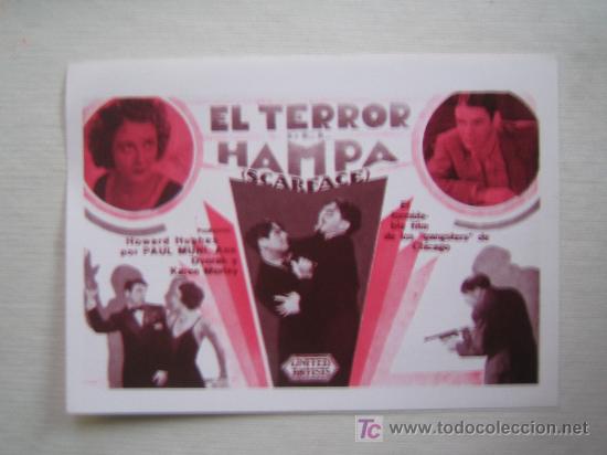 Kino: Scarface - el terror del hampa - folleto reproduccion - paul muni