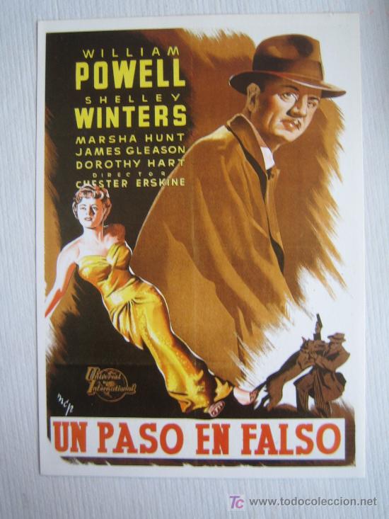 Kino: Un paso en falso - folleto reproduccion - william powell shelley winters united international