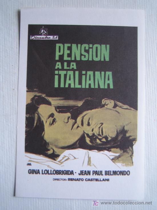 Kino: pension a la italiana - gina lollobrigida jean paul belmondo - folleto de reproduccion