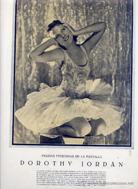 Cinema: DOROTHY JORDAN   VEDETTE CINE HOJA REVISTA