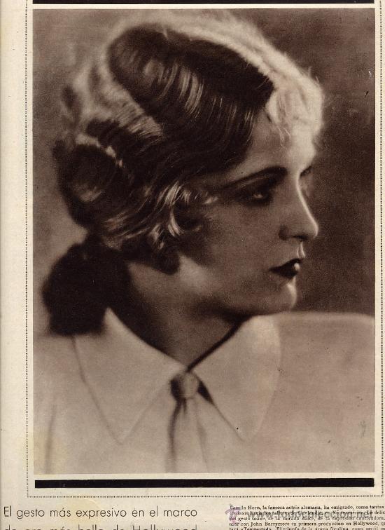 Cinema: CAMILA HORN 1930 ACTRIZ ALEMANAN HOJA REVISTA