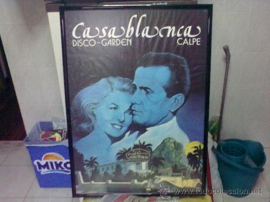 Kino: precioso cuadro en marco acristalado inspirado en la pelicula casablanca. 72 por 52 cms