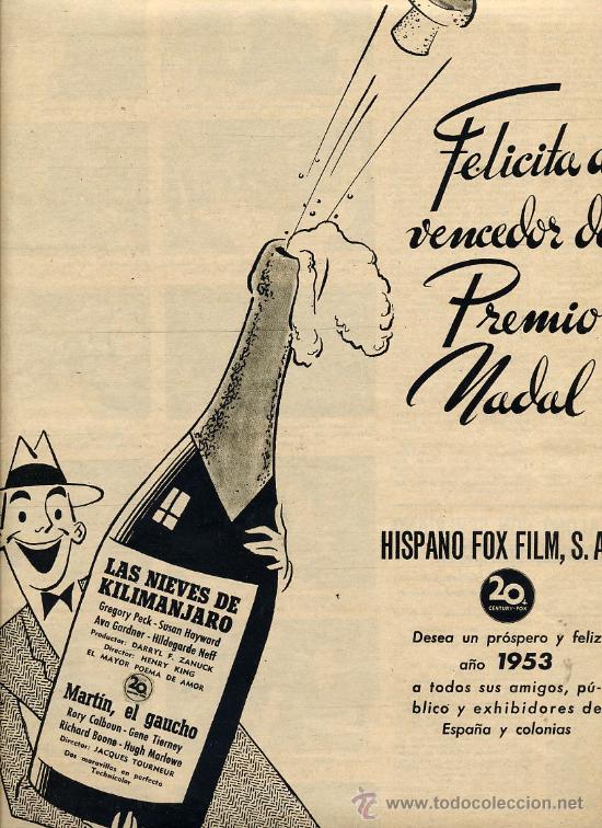 Kino: HISPANO FOX FILM 1953 HOJA REVISTA