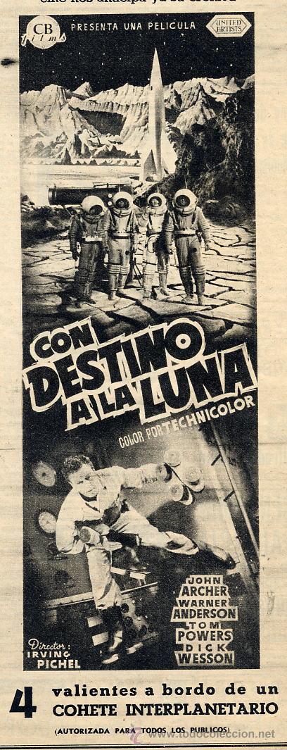 Cinema: CON DESTINO A LA LUNA 1953 RETAL REVISTA