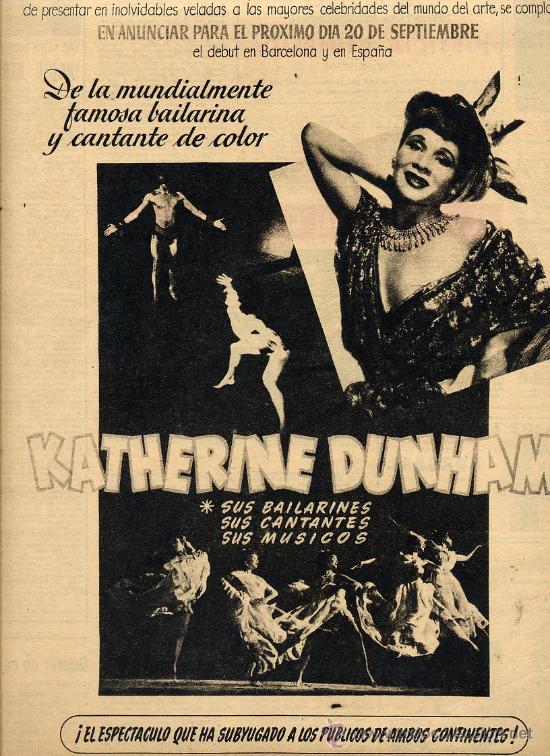 Cinema: KATHERINE DUNHAM 1952 HOJA REVISTA