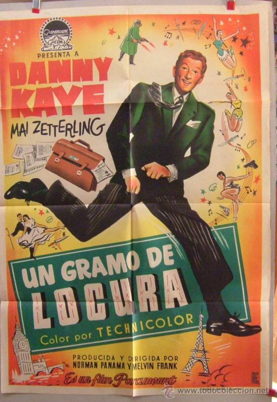 Kino: UN GRAMO DE LOCURA  - 1954 -  LITOGRAFIA   -  DANNY KAYE