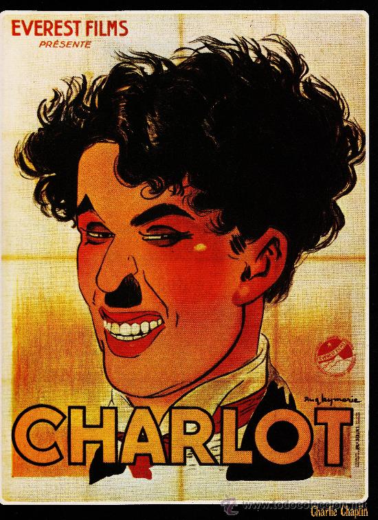 Cine: charlot - charlie chaplin - lamina contraportada de los fasciculos historia del cine - a&ntilde;os 70