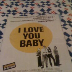 Cine: 'I LOVE YOU BABY', CON JORGE SANZ. RECORTE DE PRENSA.. Lote 16646204