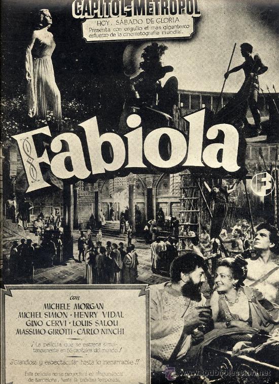 Kino: FABIOLA 1949  HOJA REVISTA