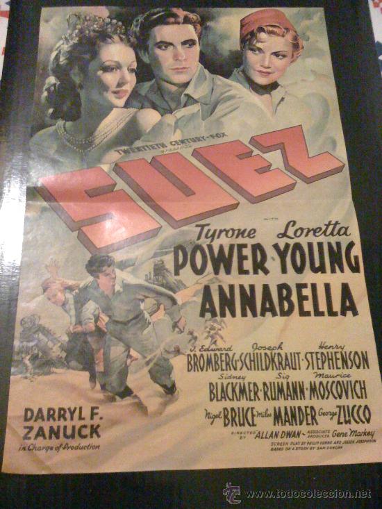 Cine: Suez, con Tyrone Power. Recorte de prensa. - Foto 1