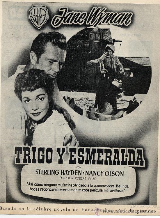 Kino: JANE WYMAN 1954  TRIGO Y ESMERALDA HOJA REVISTA
