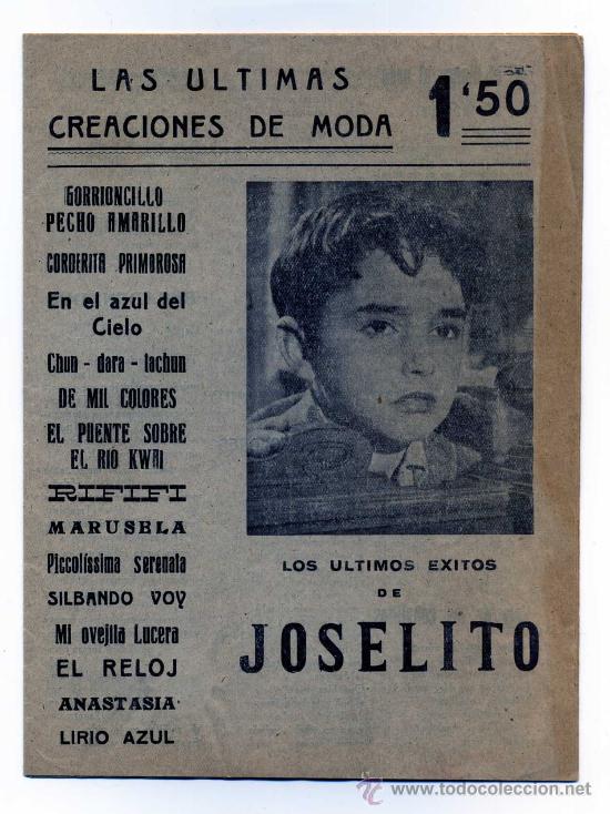 Cine: JOSELITO, cancionero. - Foto 1