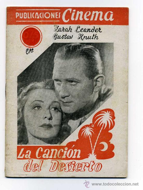 Kino: LA CANCION DEL DESIERTO, con Sarah Leander.