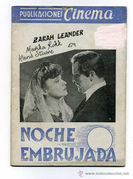 Cine: NOCHE EMBRUJADA, con Zarah Leander. - Foto 1