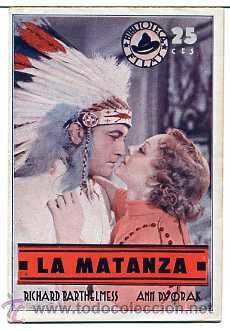 Cinema: LA MATANZA, con Richard Barthelmess. NOVELILLA.