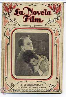 Cinema: EL DESCONOCIDO, con Virginia Valli. NOVELILLA.