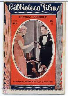 Cinema: TESTIGO INVISIBLE, con Una Merkel. NOVELILLA, N&ordm; 492.