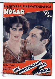 Cinema: UN PROVINCIANO EN PARIS, con Tony D'Algy. NOVELILLA, N&ordm; 95.