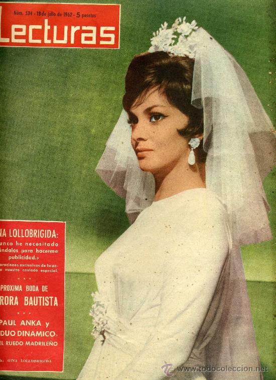 Cine: GINA LOLLOBRIGIDA, en portada de la revista LECTURAS.
