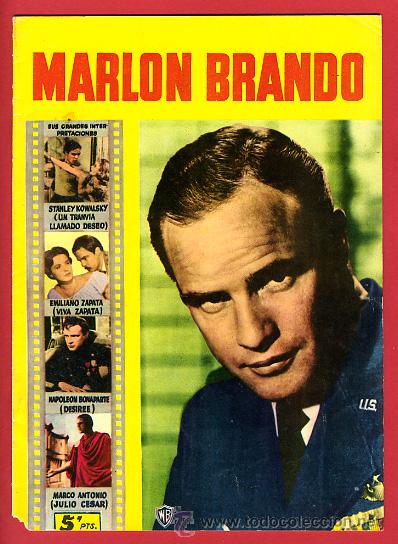 Cine: REVISTA , CINE , MARLON BRANDO , ORIGINAL ANTIGUA. FERMA
