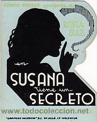 Kino: SUSANA TIENE UN SECRETO - ROSITA DIAZ - FACSIMIL - TROQUELADO