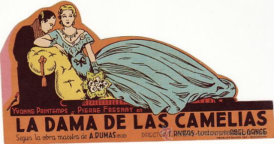 Kino: LA DAMA DE LAS CAMELIAS - YVONNE PRINTEMPS Y PIERRE FRESNAY - FACSIMIL - TROQUELADO