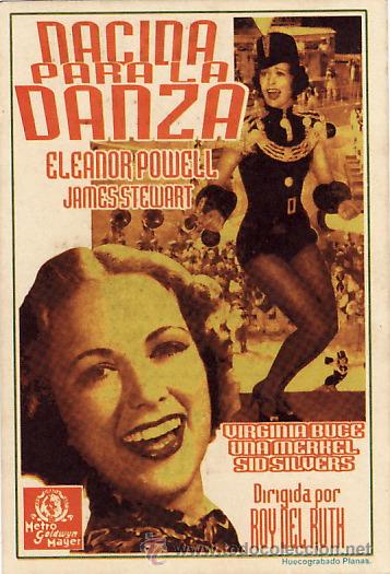 Cine: NACIDA PARA LA DANZA - ELEANOR POWELL Y JAMES STEWART - FACSIMIL