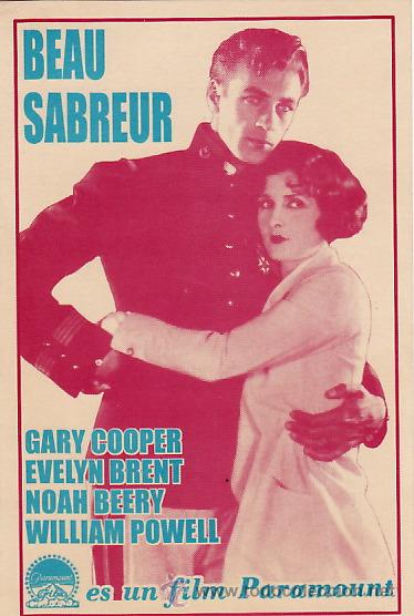 Cine: BEAU SABREUR - GARY COOPER Y EVELYN BRENT - FACSIMIL