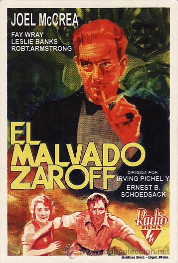 Kino: EL MALVADO ZAROFF - JOEL MC CREA - FACSIMIL