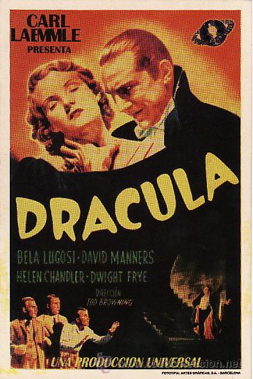 Cine: DR&Aacute;CULA -  CARL LAEMMLE CON BELA LUGOSI , DAVID MANNERS - FACSIMIL