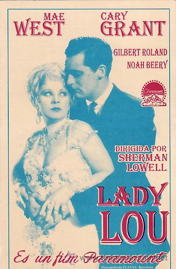 Kino: LADY LOU -  MAE WEST Y GARY GRANT - FACSIMIL