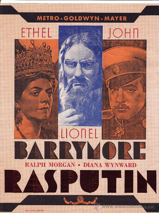 Kino: RASPUTIN - LIONEL BARRYMORE , RALPH MORGAN Y DIANA WYNWARD- FACSIMIL
