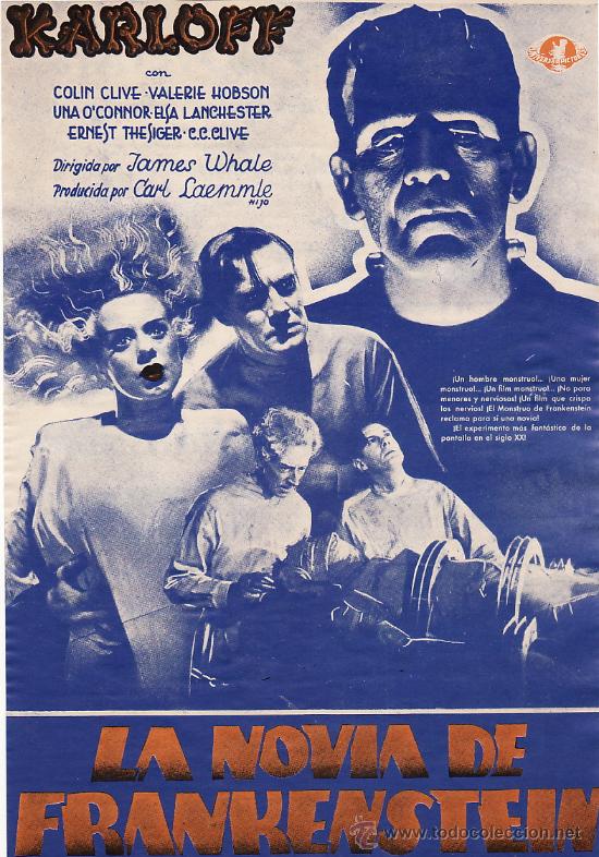 Cine: LA NOVIA DE FRANKENSTEIN - COLIN CLIVE , VALERIE HOBSON -  FACSIMIL