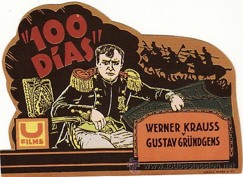 Kino: 100 DIAS - WENER KRAUSS Y GUSTAV GR&Uuml;NDGENS - FACSIMIL - TROQUELADO