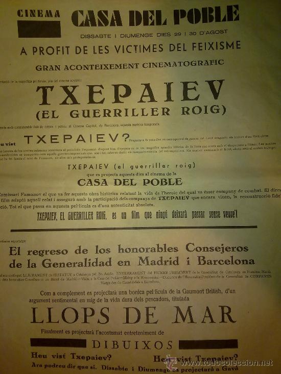 Cine: TCHAPAIEF EL GUERRILLERO ROJO - FACSIMIL - Foto 2