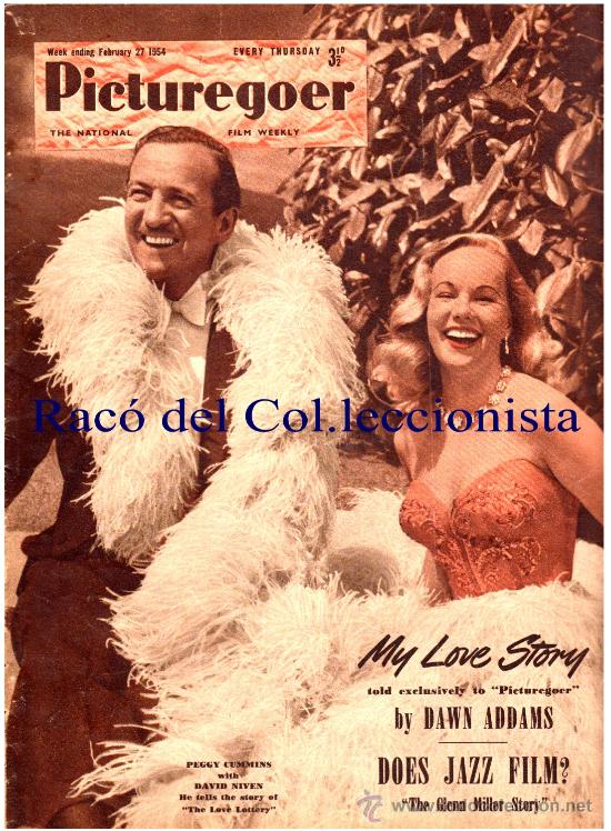Cinema: REVISTA CINE: PICTUREGOER 27-02- DE 1954. PEGGY CUMMINS, DAVID NIVEN
