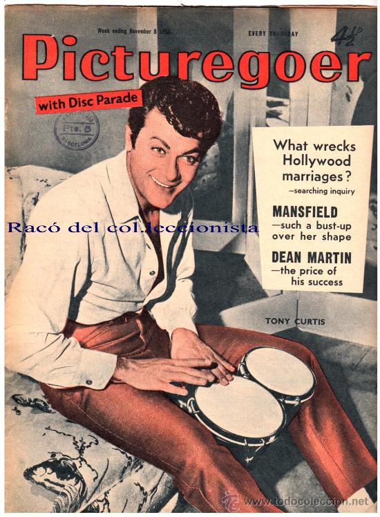 Cinema: REVISTA CINE: PICTUREGOER 13-09 DE 1958. TONY CURTIS, JAYNE MANSFIELD, CLAK GABLE, YUL BRYNER