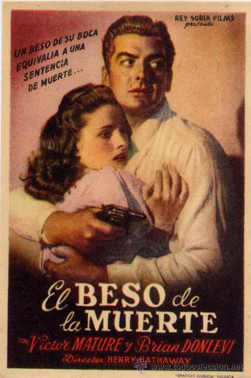 Kino: FOLLETO DE CINE: EL BESO DE LA MUERTE CON VICTOR MATURE