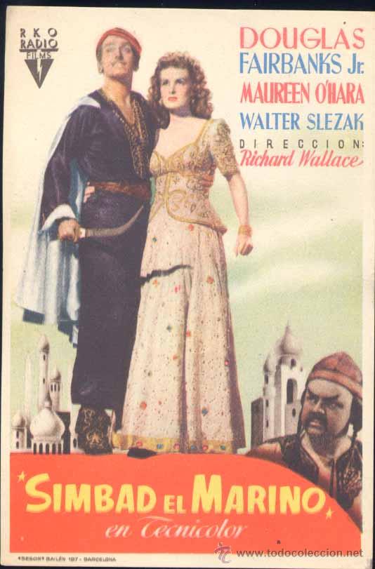 Kino: FOLLETO DE CINE: SIMBAD EL MARINO CON MAUREEN O&acute;HARA