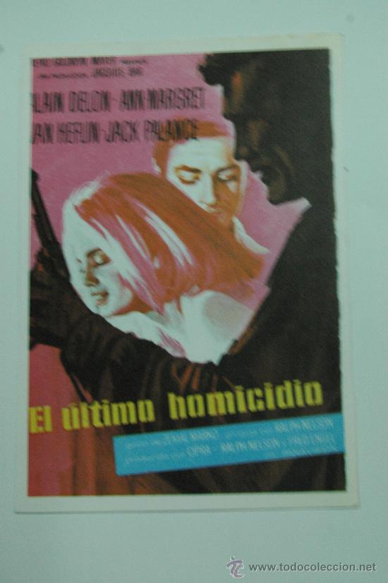 Kino: el ultimo homicidio - folleto de mano reproduccion - alain delon ann margret