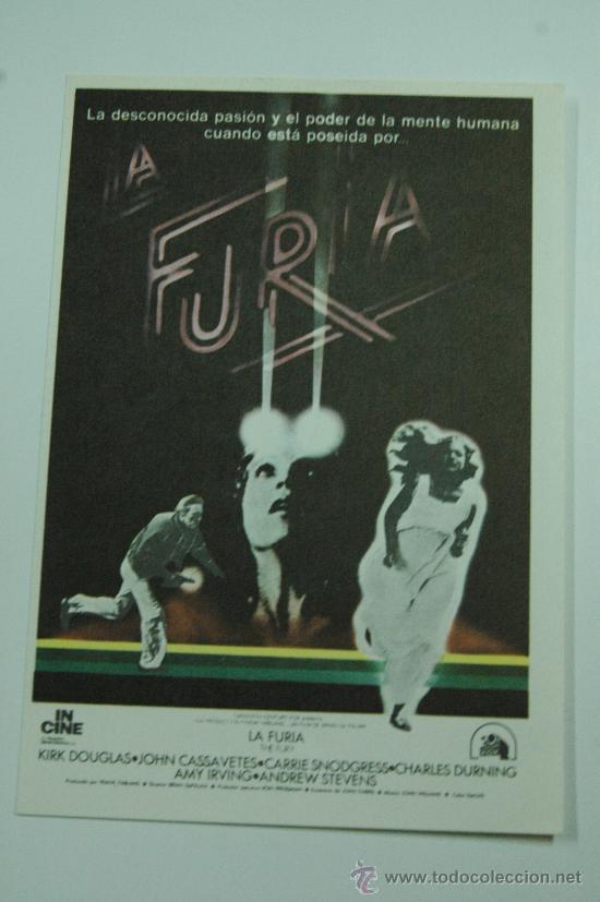 Kino: la furia - folleto de mano reproduccion - kirk douglas - john cassavetes