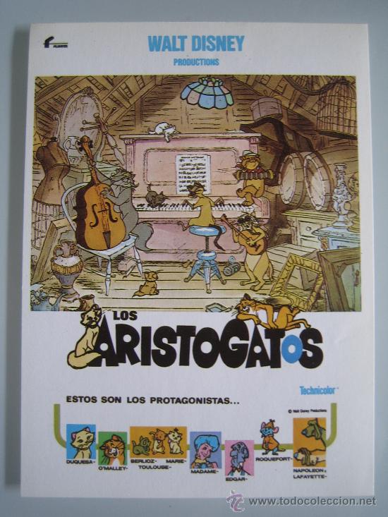 Kino: los aristogatos  walt disney - folleto reproduccion
