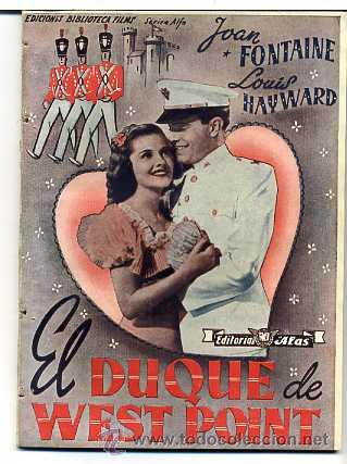 Kino: EL DUQUE DE WEST POINT, con Joan Fontaine. NOVELILLA.