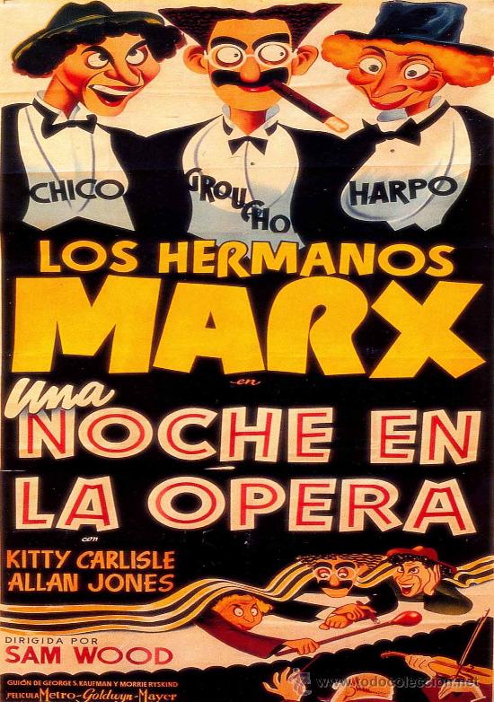 Kino: LAMINA  CARTEL CINE CLASICO . UNA NOCHE EN LA &Oacute;PERA.