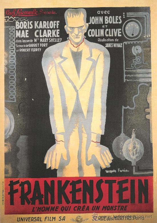 Cine: LAMINA CARTEL CINE  50 X 70 cm. FRANKENSTEIN..